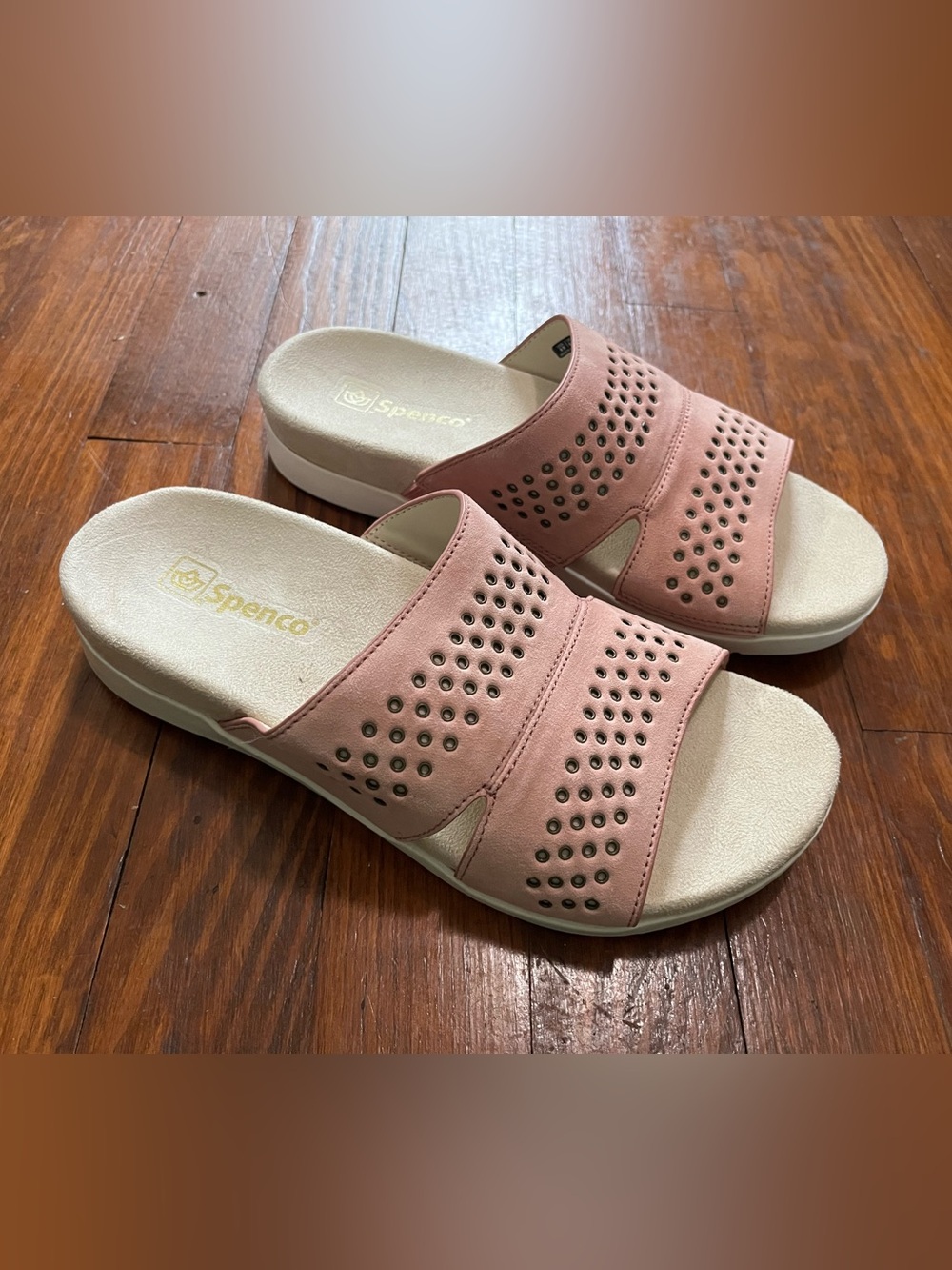 Spenco Women’s Rose Studded Slide Sandal with Cushioned Support